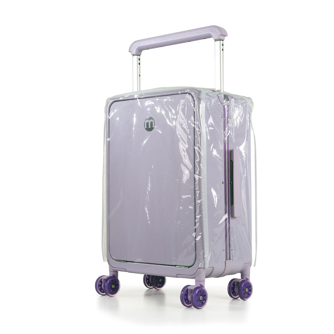 Kit Mala de Viagem Pequena 10kg Chicago Lilás e Kit Multifuncional Puffer com Porta Notebook, Porta Passaporte e Necessaire