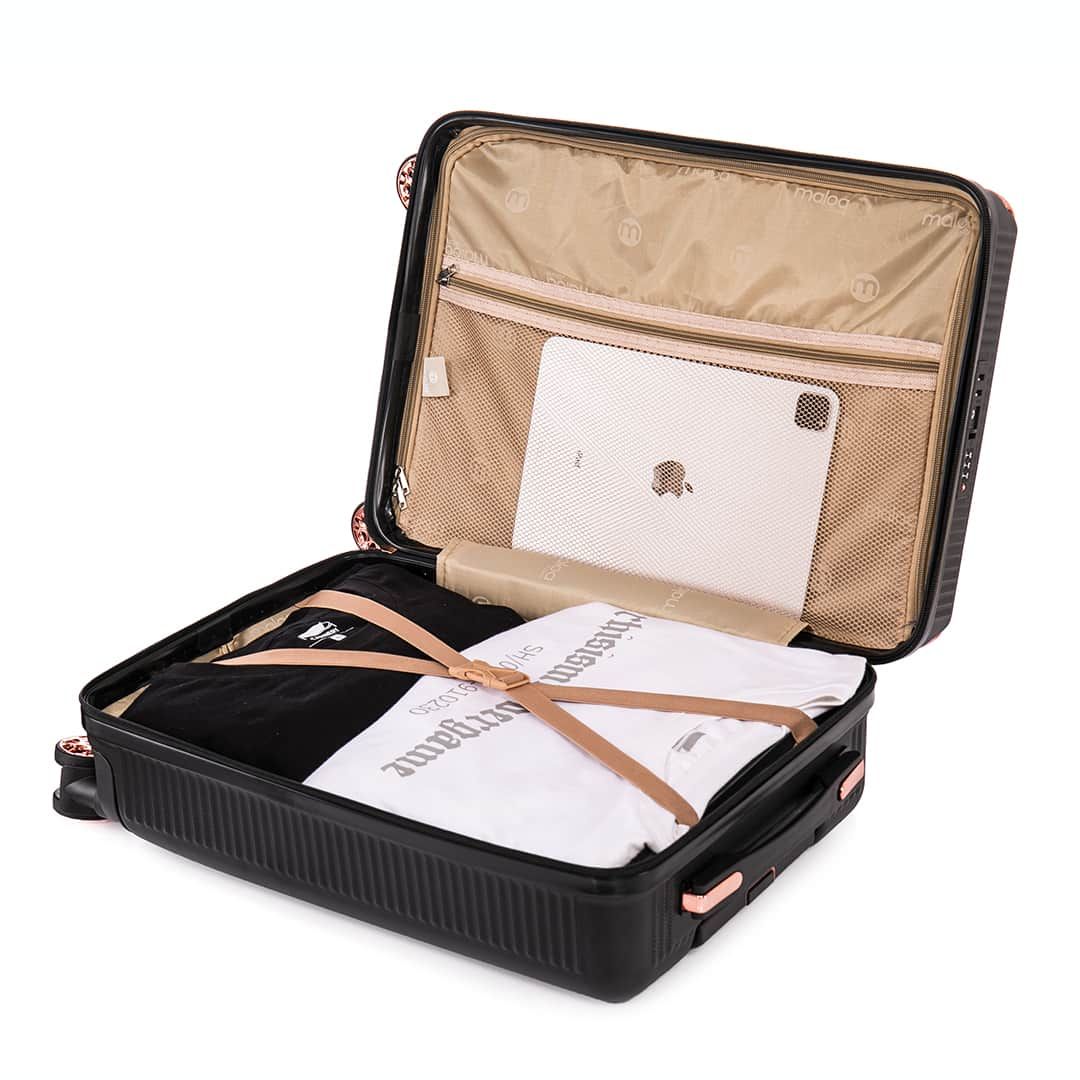 Kit Mala de Viagem Pequena de Bordo 10kg Croácia Preta e Mala Croácia Grande 32kg Preta Kit Mala de Viagem Pequena de Bordo 10kg Croácia Preta e Mala Croácia Grande 32kg Preta