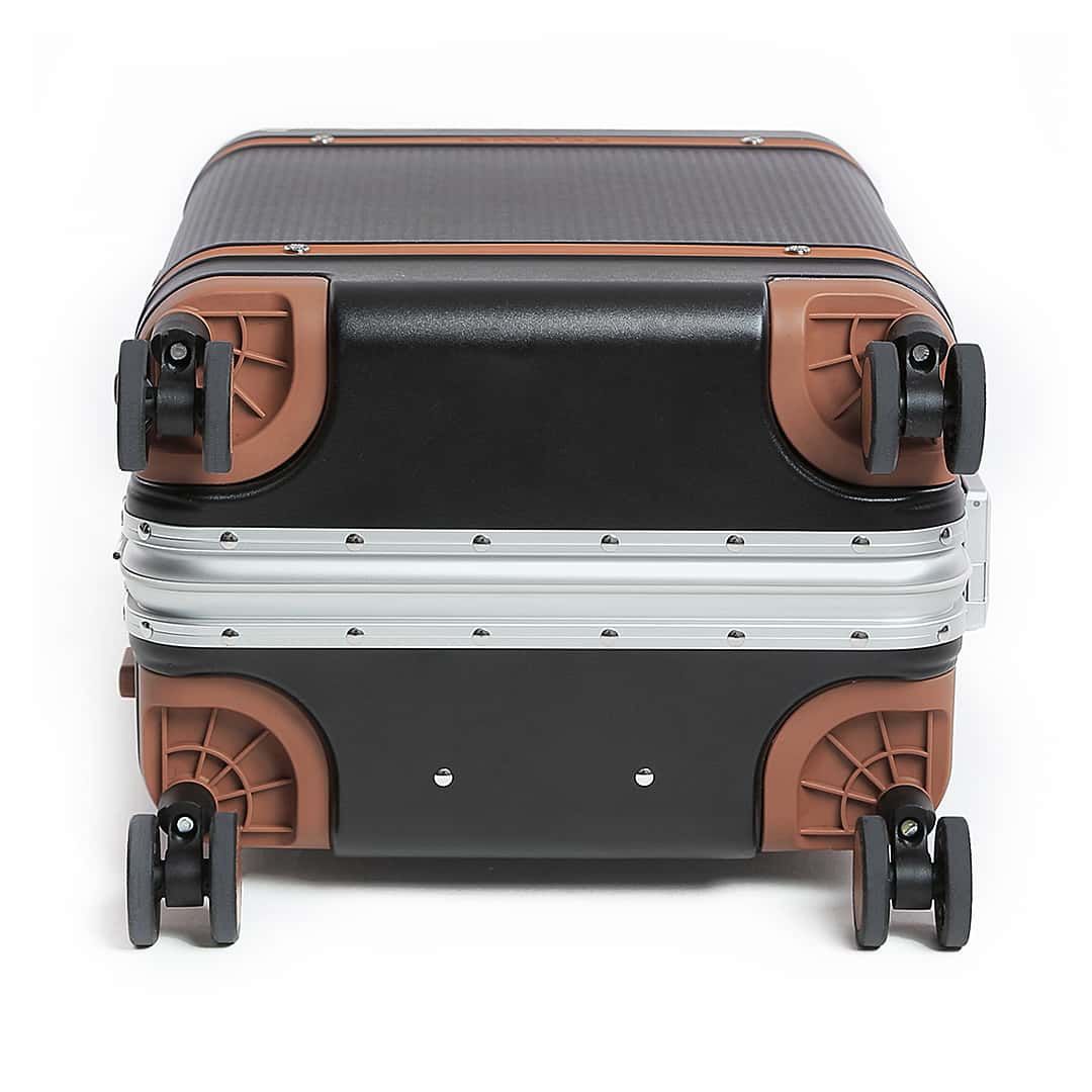 Conjunto Mala de Viagem Pequena de Bordo 10kg Policarbonato Roma e Maletas Porta Taças de Vinho para Viagem Maloa