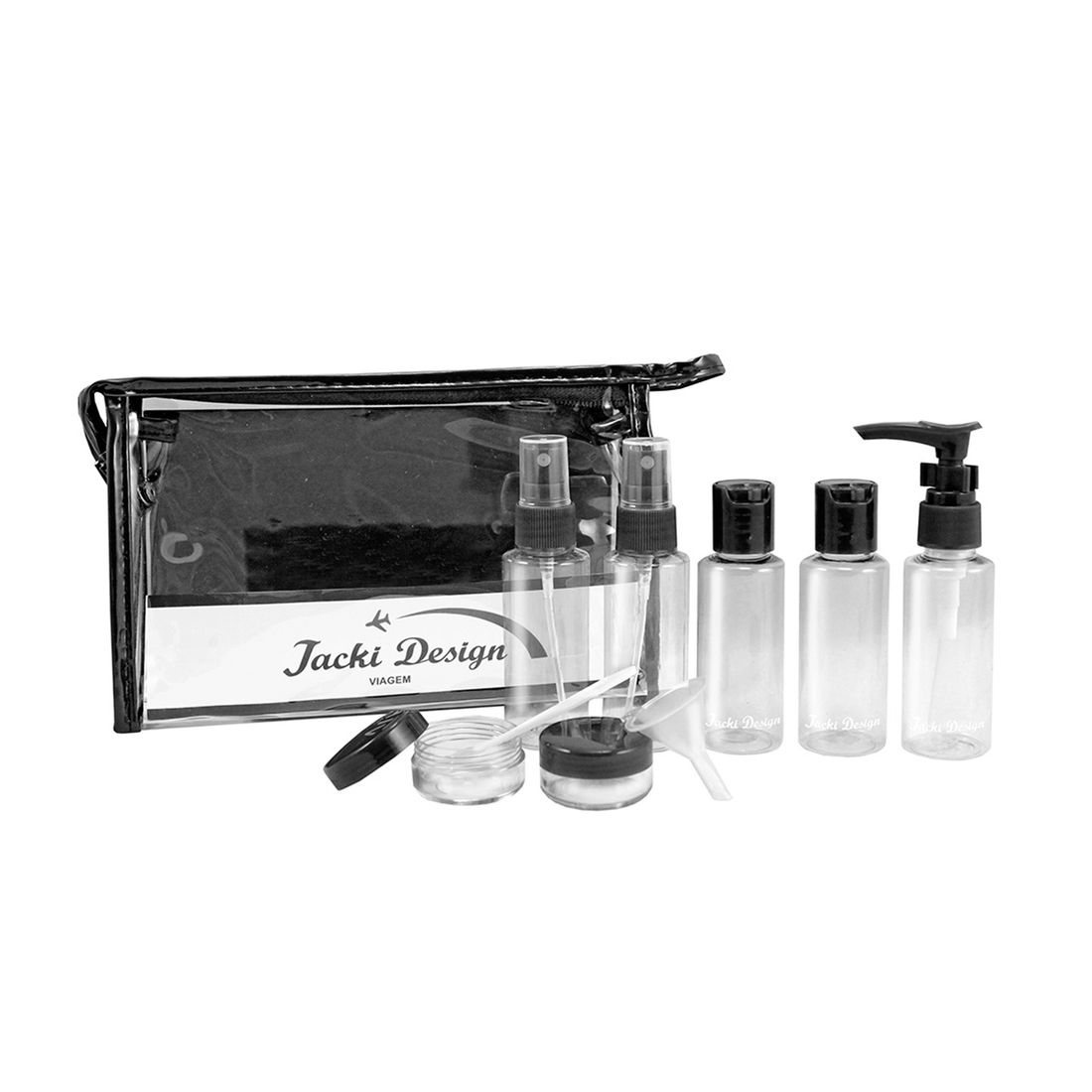 Kit de Frascos para Viagem de 10 Peças Preto Kit de Frascos para Viagem de 10 Peças Preto