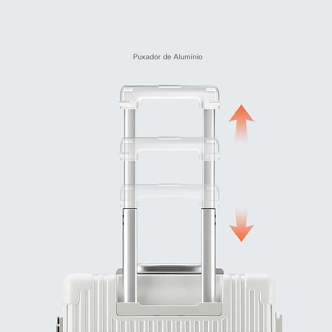 Kit de Mala Pequena de Bordo 10 kg Suécia Branco, Frasqueira Bali, Organizador Porta Sapato e Kit Frascos 7 Pcs Cinza