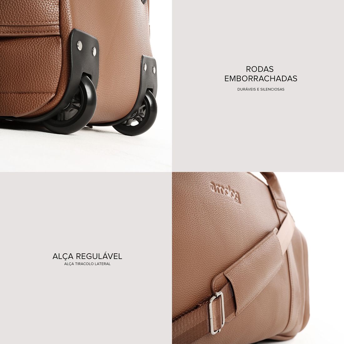 Conjunto Bolsa de Viagem Executiva Multifuncional 9 em 1 Marrom e Maletas Porta Vinho para Viagem Maloa