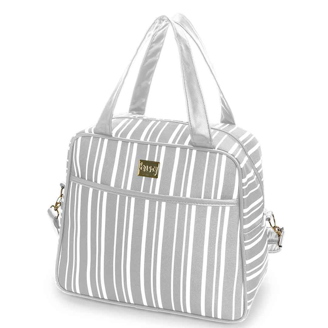 Bolsa Maternidade Listras M Cinza Bolsa Maternidade Listras M Cinza