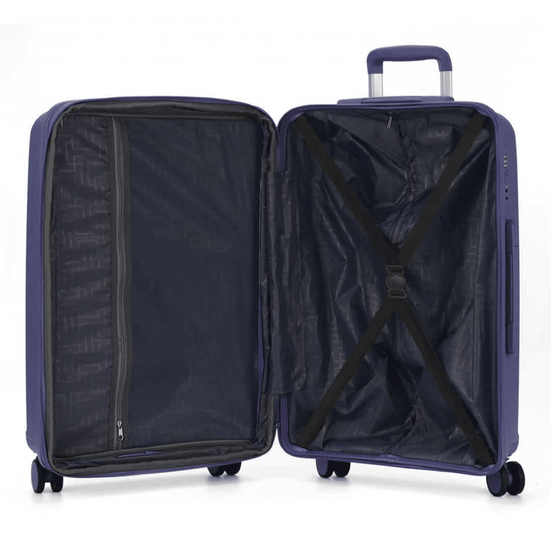 Kit Mala de Viagem 3 Peças em Polipropeleno Granada Marinho com Expansor Kit Mala de Viagem 3 Peças em Polipropeleno Granada Marinho com Expansor