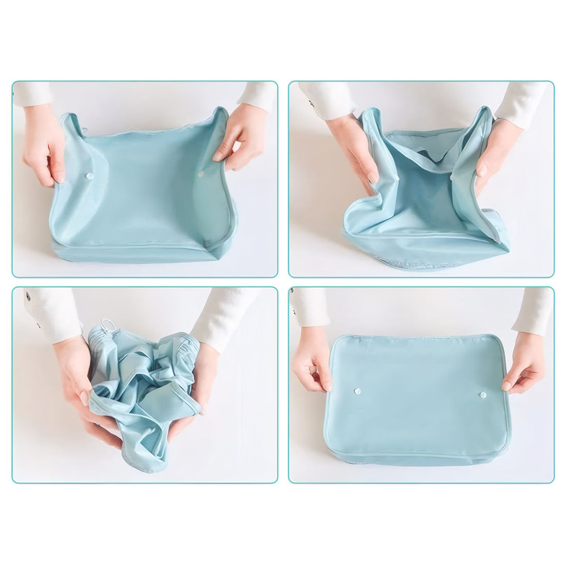 Kit Organizador Colorful Life, Organizador Porta Sapato Turquesa e Kit Frasco 9 Peças Celeste