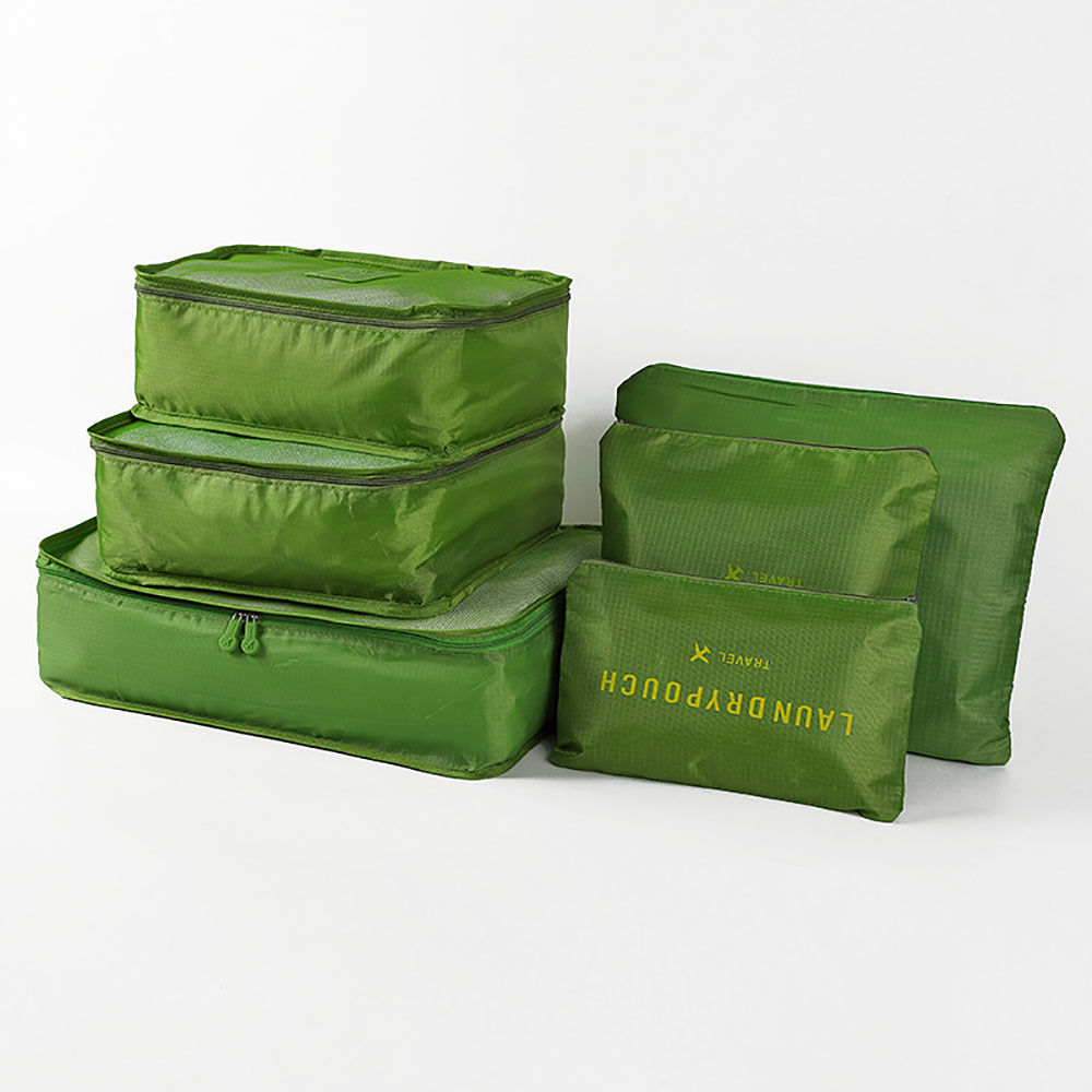 Kit Organizador De Mala 6 Peças Laundry Pouch Verde