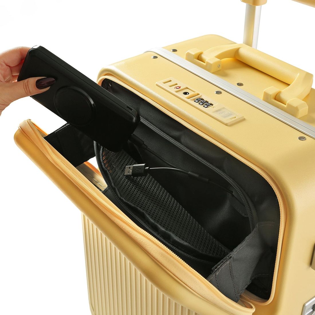 Mala de Viagem Pequena de Bordo 10 kg em Policarbonato Porto Maloa Amarelo Mala de Viagem Pequena de Bordo 10 kg em Policarbonato Porto Maloa Amarelo