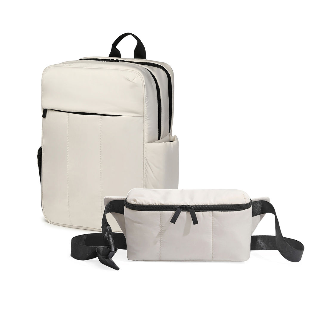 Kit Mochila e Pochete Confort Bag Multifuncional Maloa Branco