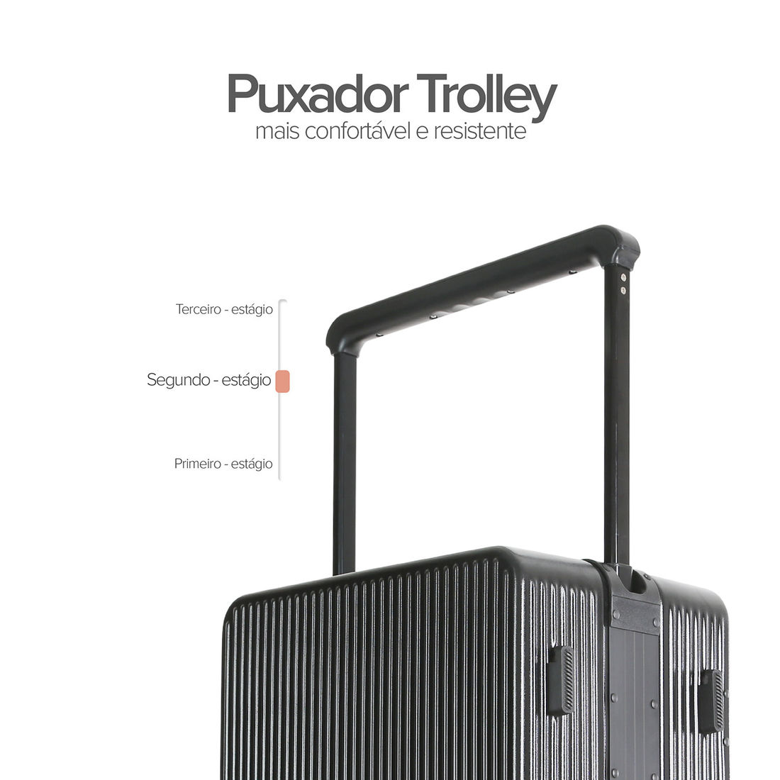 Mala de Viagem Pequena de Bordo 10 kg Policarbonato Mônaco Maloa Preto