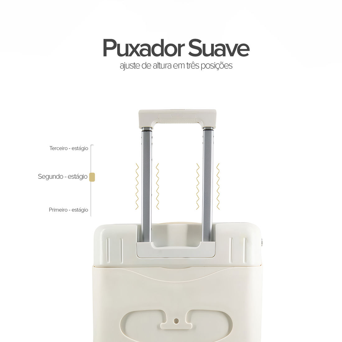 Kit Mala de Assento Grécia Media 23 kg Branca, Bolsa Confort e Tag Good Travel Branca