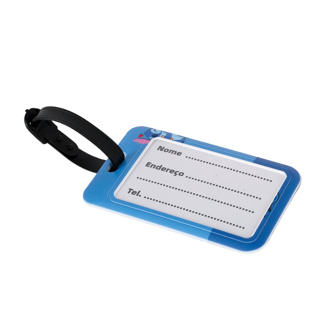 Tag Identificador de Bagagem para Malas de Viagem em ABS Stitch Love Azul