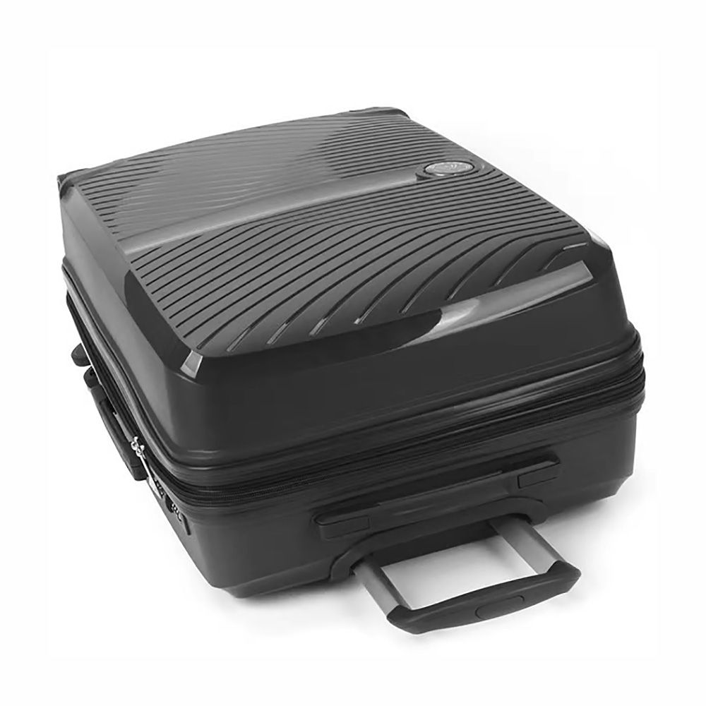 Kit Mala de Viagem 3 Peças em Polipropeleno Granada Preta com Expansor Kit Mala de Viagem 3 Peças em Polipropeleno Granada Preta com Expansor