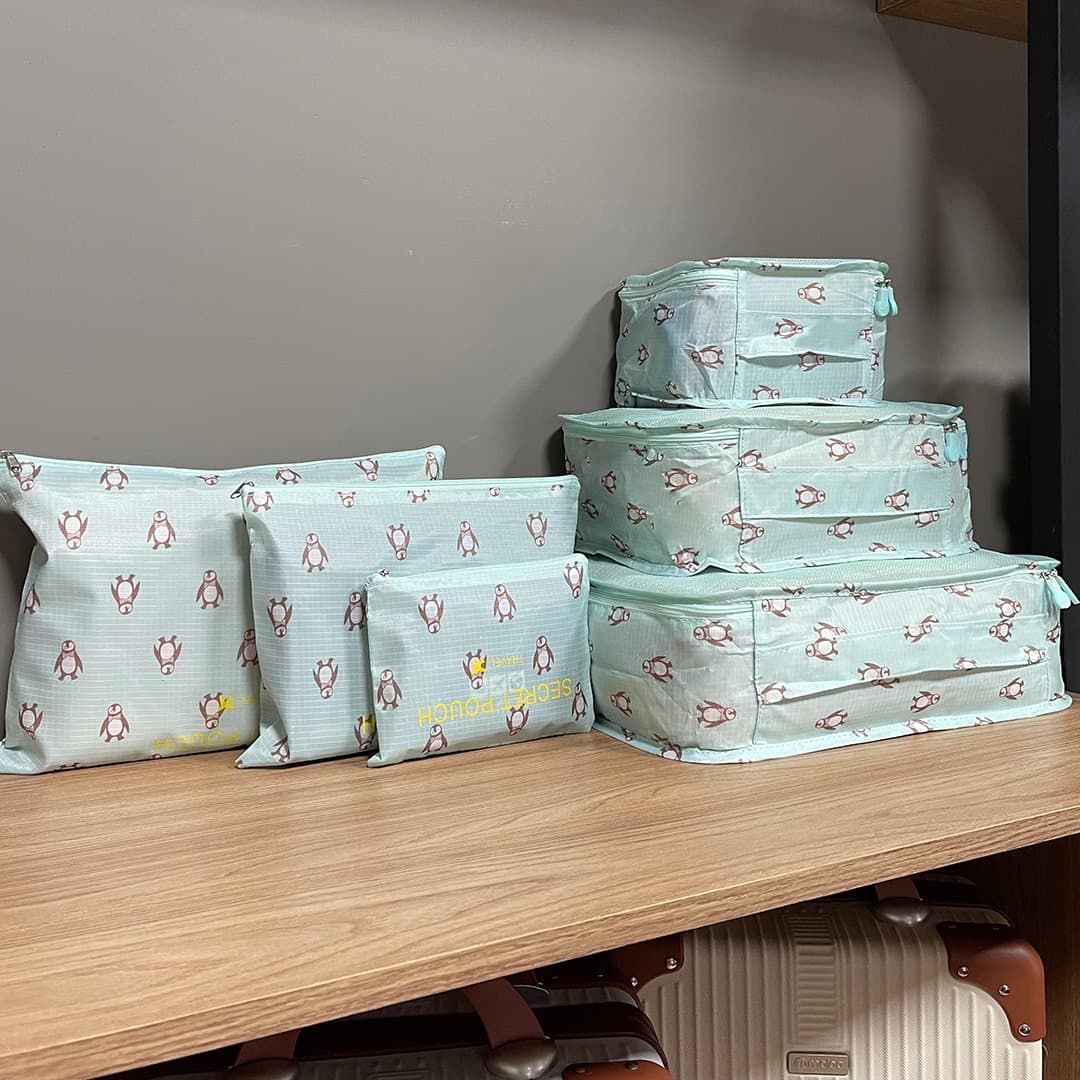 Kit Organizador De Mala 6 Peças Pinguim Acqua
