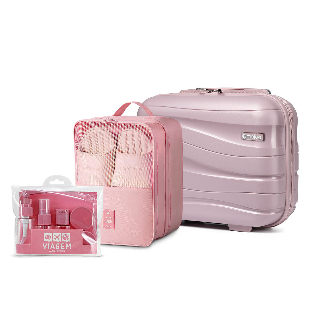 Kit Frasqueira Ibiza Rosa, Kit Frasco 7 Peças e Organizador Porta Sapato Rosa Kit Frasqueira Ibiza Rosa, Kit Frasco 7 Peças e Organizador Porta Sapato Rosa