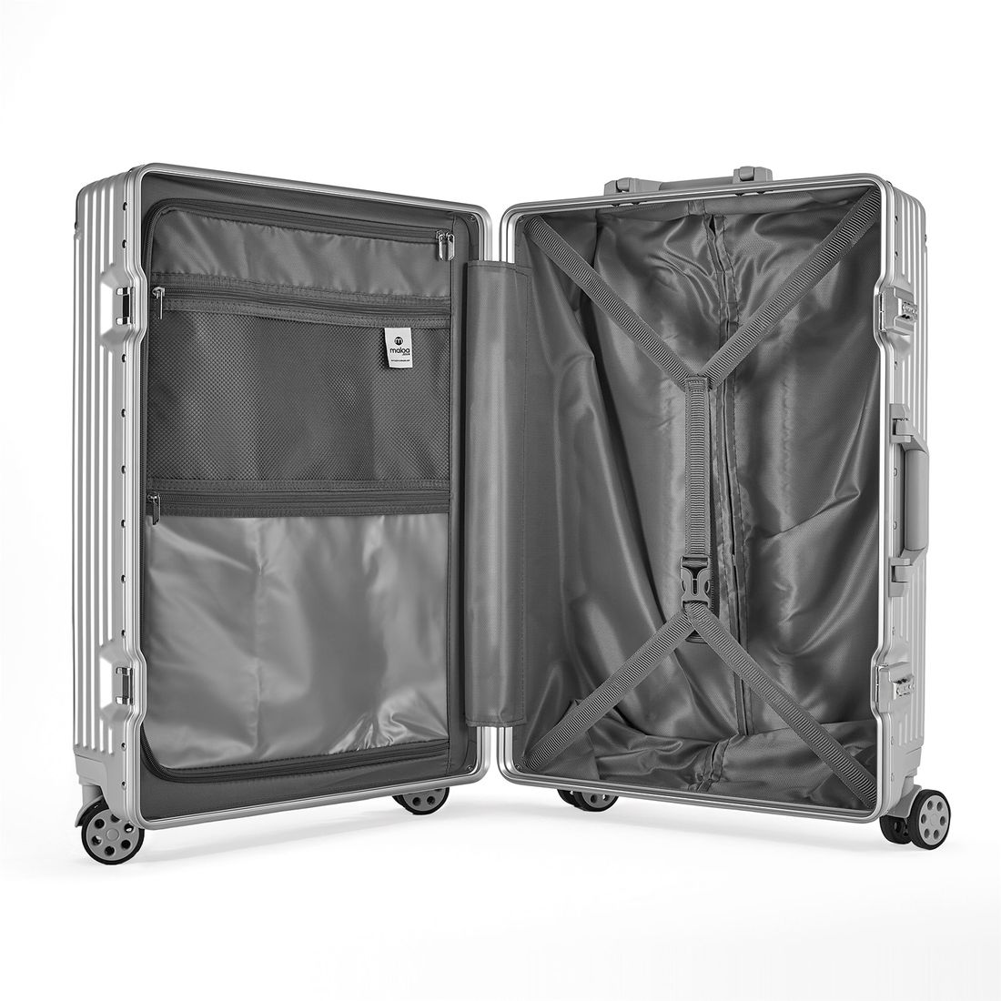 Mala de Viagem Pequena de Bordo 10kg Policarbonato ABS Noruega Maloa Prata