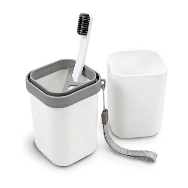Porta Escova e Pasta de Dente Branco Porta Escova e Pasta de Dente Branco