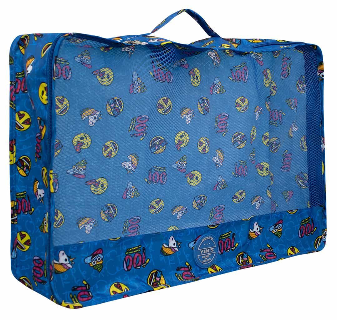 Kit Organizador De Mala 3 Peças Emoji By Britto Azul Kit Organizador De Mala 3 Peças Emoji By Britto Azul