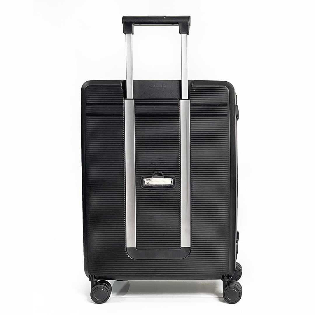 Mala de Viagem Pequena de Bordo 10Kg em Polipropileno 8 Rodas Dobravel Slim Cor:Preto Mala de Viagem Pequena de Bordo 10Kg em Polipropileno 8 Rodas Dobravel Slim Cor:Preto