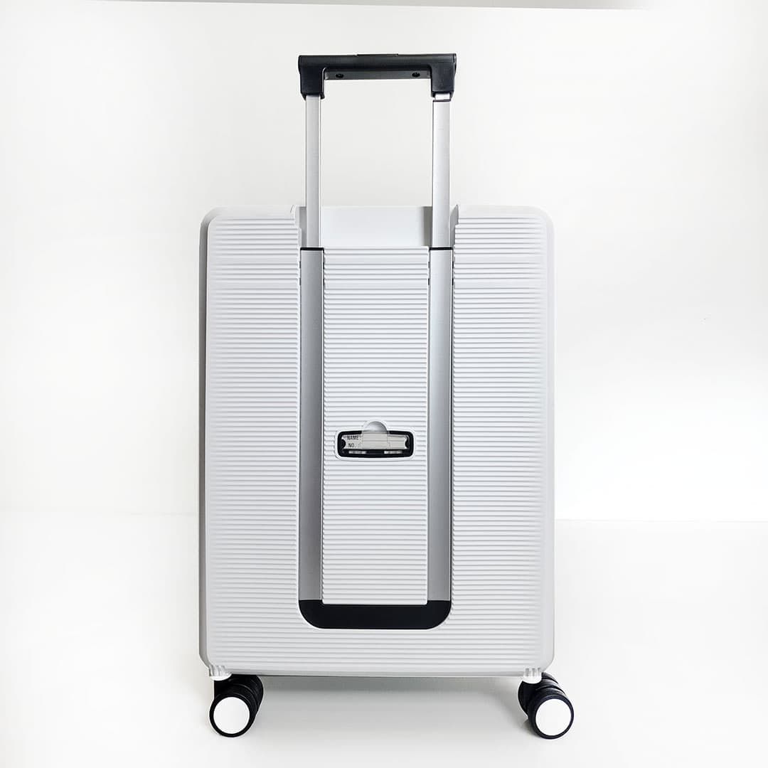 Mala de Viagem Pequena de Bordo 10Kg em Polipropileno 8 Rodas Dobravel Slim Cor:Branco Mala de Viagem Pequena de Bordo 10Kg em Polipropileno 8 Rodas Dobravel Slim Cor:Branco