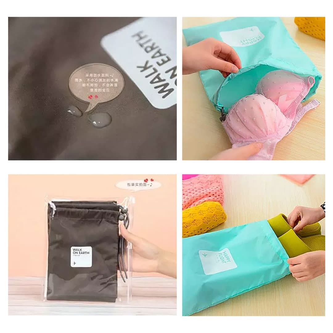 Kit Sacos Organizadores 4 Peças Color Marrom