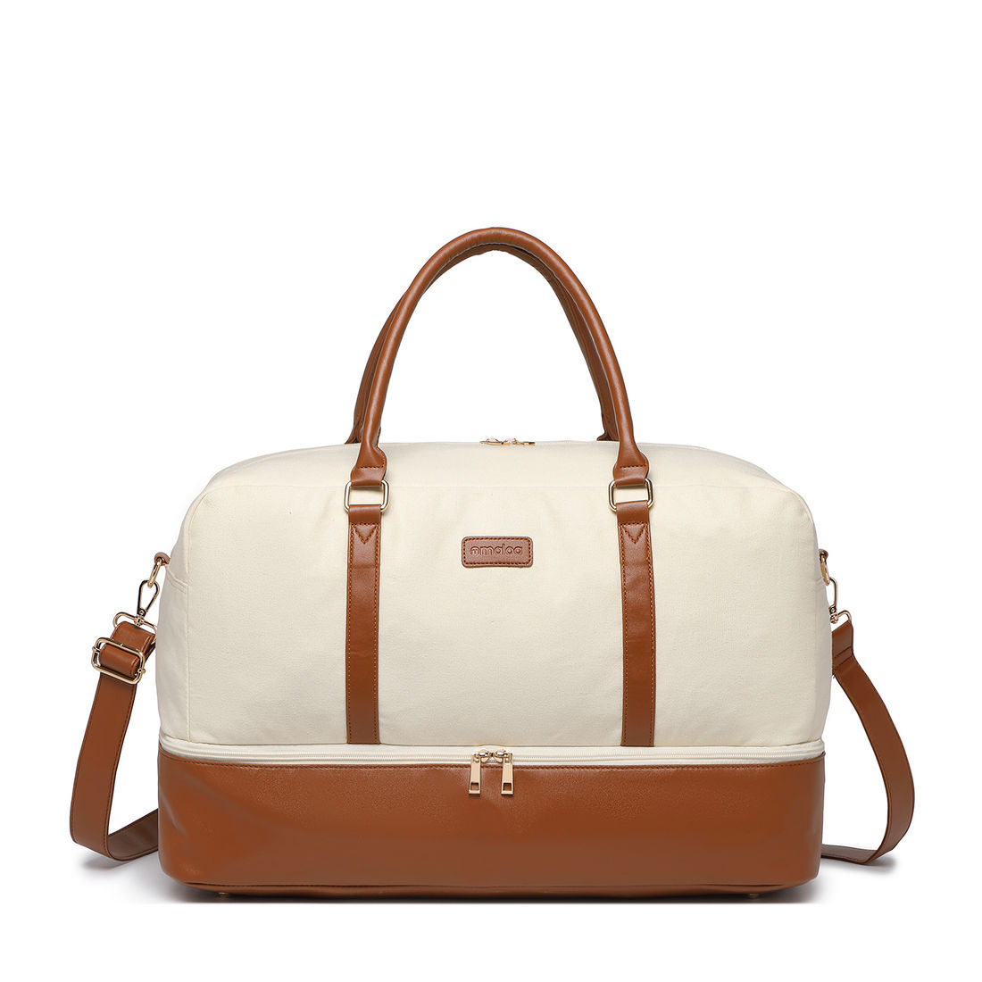 Bolsa de Viagem em Lona com Couro Sintético Urban Maloa Bege Bolsa de Viagem em Lona com Couro Sintético Urban Maloa Bege