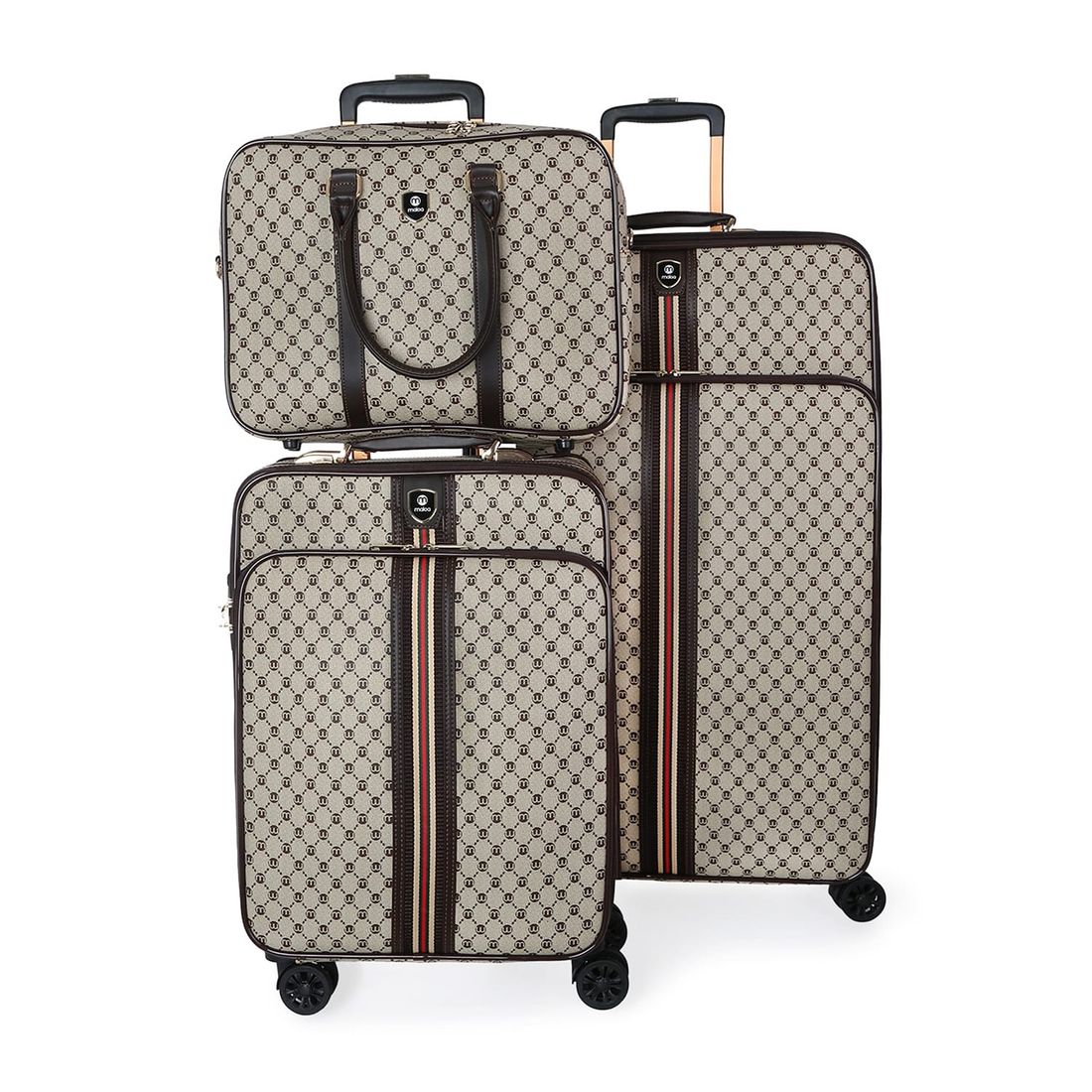 Kit de Malas de Viagem 10kg e 32 kg Amsterdam, Porta Sapato e Kit Organizador Bege