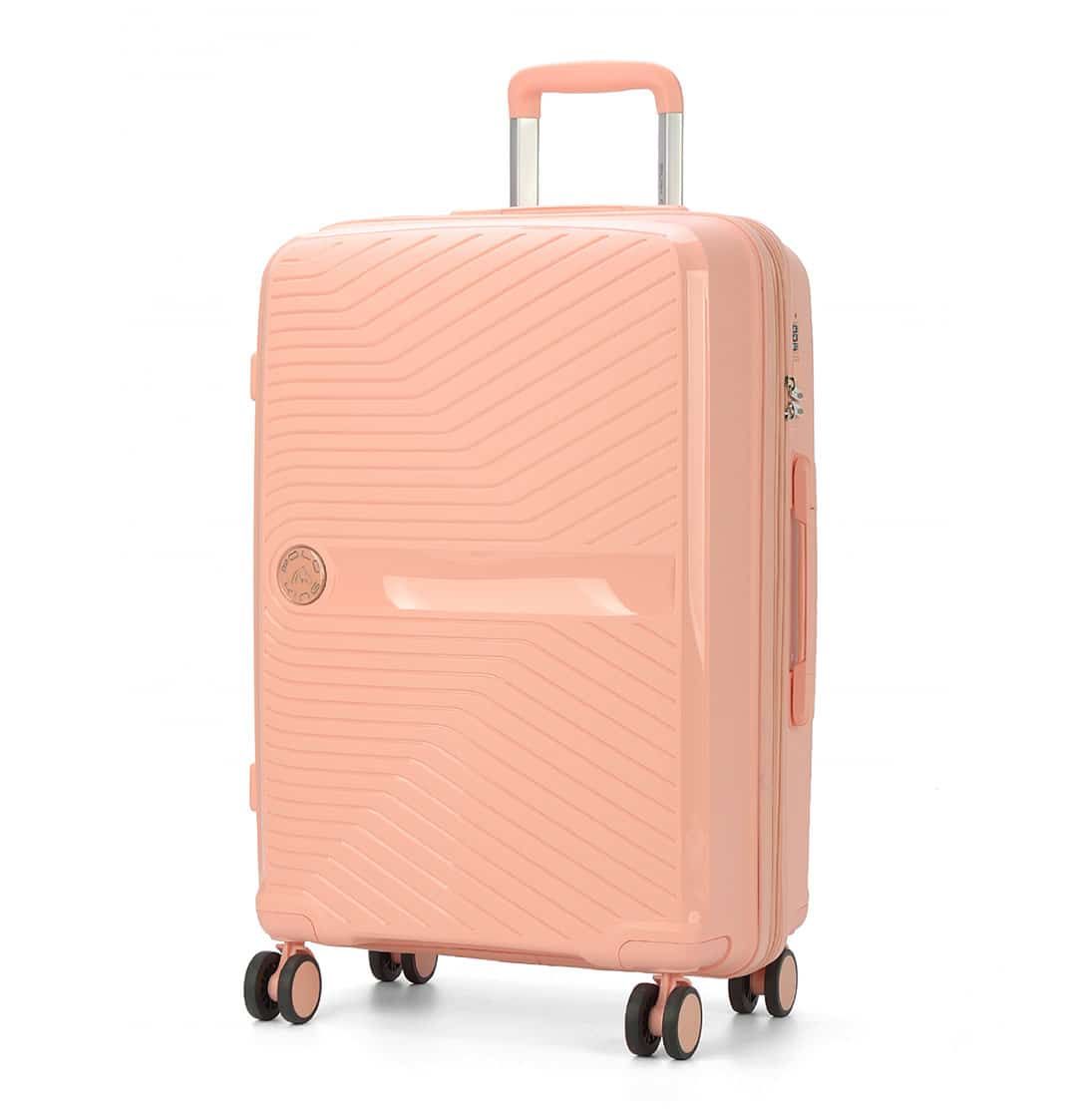 Kit Mala de Viagem 3 Peças em Polipropeleno Granada Salmão com Expansor Kit Mala de Viagem 3 Peças em Polipropeleno Granada Salmão com Expansor