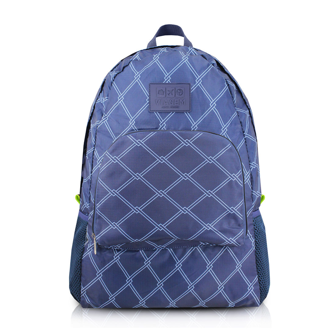 Mochila Dobrável Azul Listras