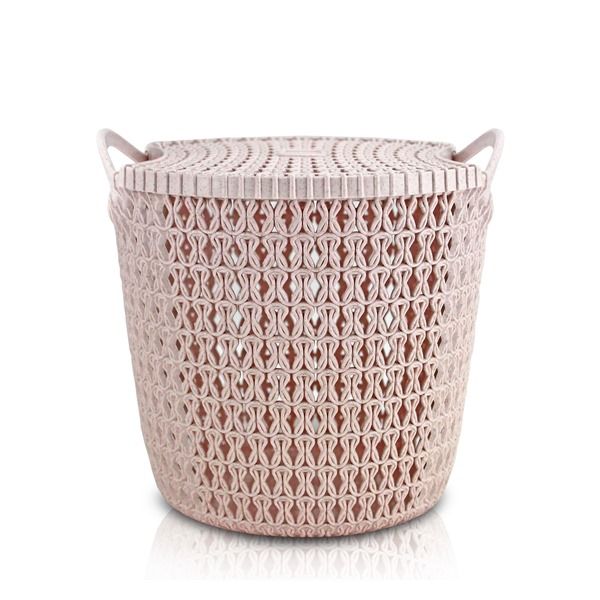Cesto Organizador Com Tampa Pequena Rosa