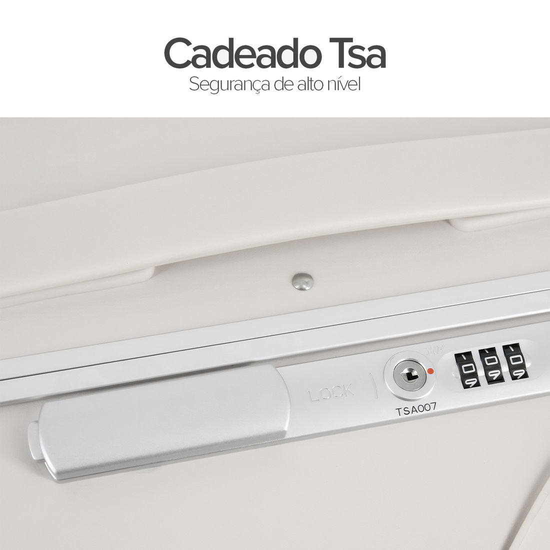 Kit Mala de Assento Grécia Media 23 kg Branca, Bolsa Confort e Tag Good Travel Branca