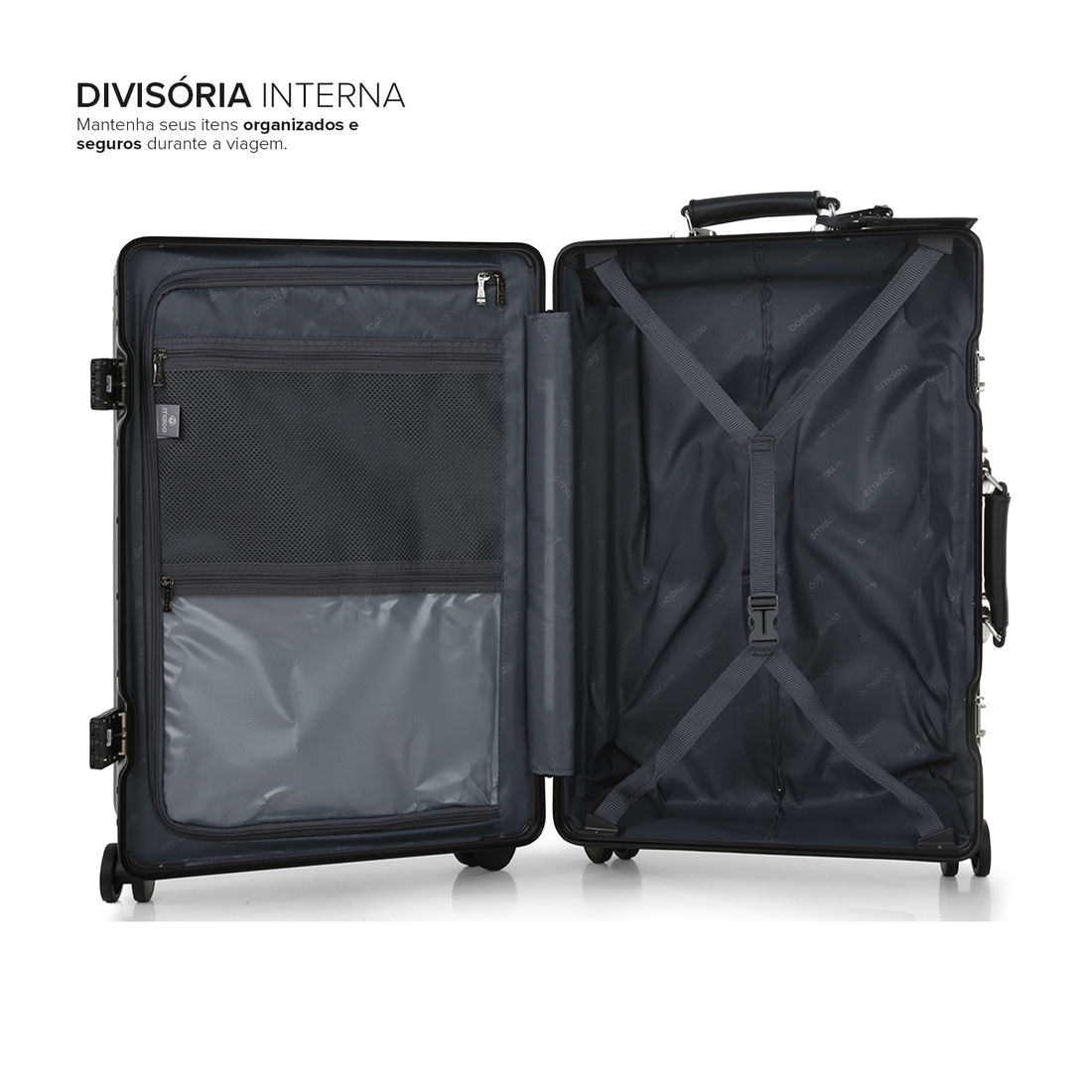 Kit de Malas de Viagem 10kg e Media 23kg em Policarbonato Tóquio Maloa Preto Kit de Malas de Viagem 10kg e Media 23kg em Policarbonato Tóquio Maloa Preto