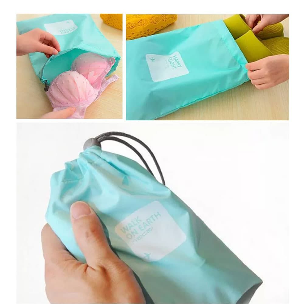 Kit Sacos Organizadores 4 Pecas Color Azul Turqueza