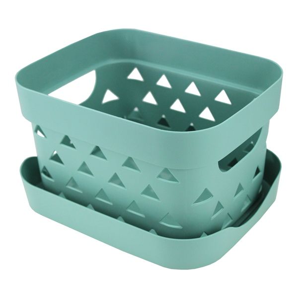 Cesto Organizador Loft Com Tampa Pequena Turquesa Cesto Organizador Loft Com Tampa Pequena Turquesa