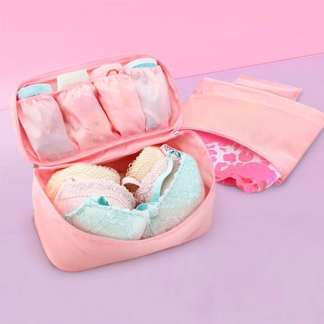 Bolsa Porta Lingerie Rosa