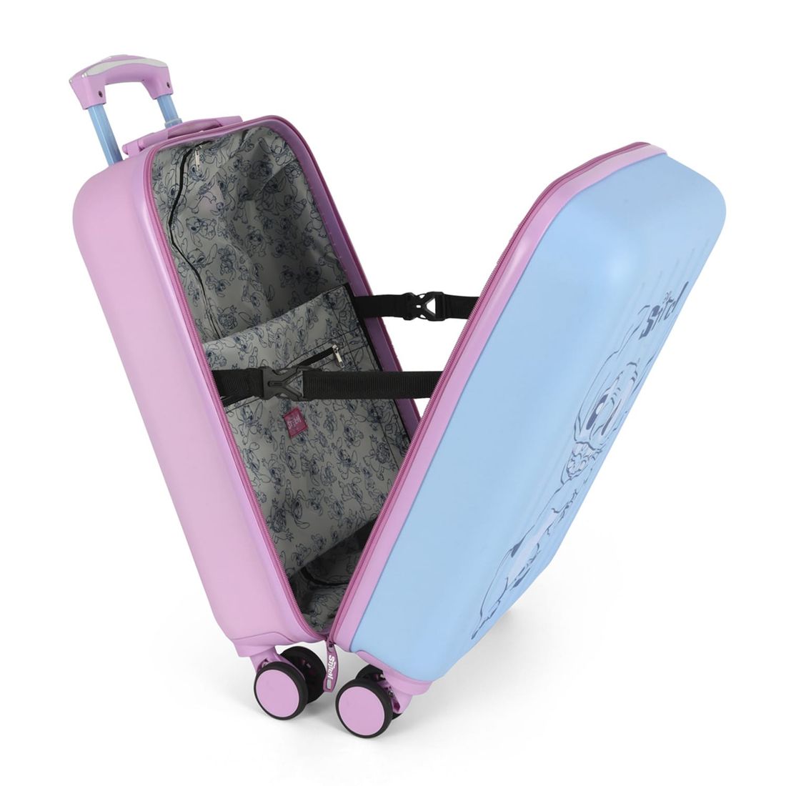 Mala de Viagem Pequena de Bordo em ABS Stitch Azul-Rosa Mala de Viagem Pequena de Bordo em ABS Stitch Azul-Rosa