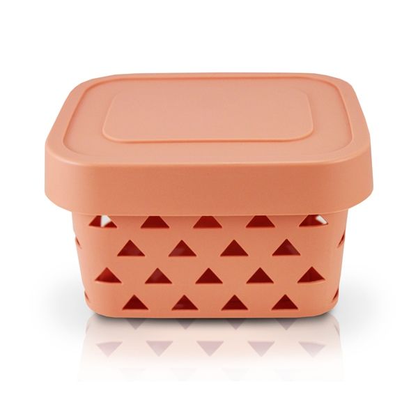 Cesto Organizador Loft Com Tampa Pequena Salmão