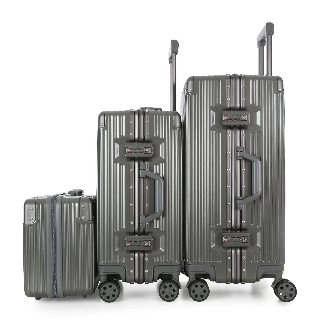 Kit de Viagem com 3 Peças Policarbonato ABS Noruega Maloa Chumbo