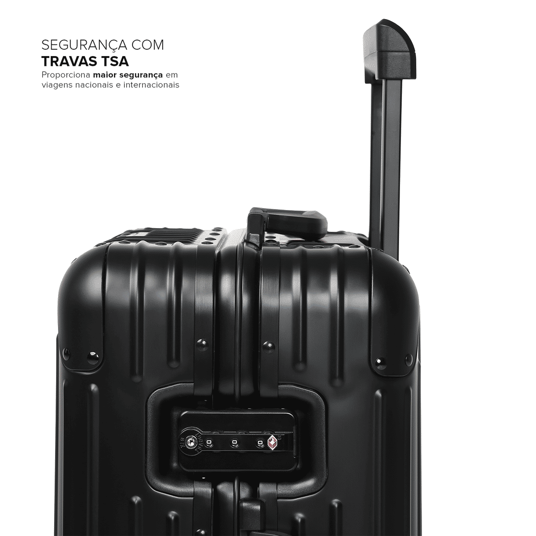 Mala de Viagem Pequena de Bordo 10 kg em Aluminio Dubai Maloa Preto