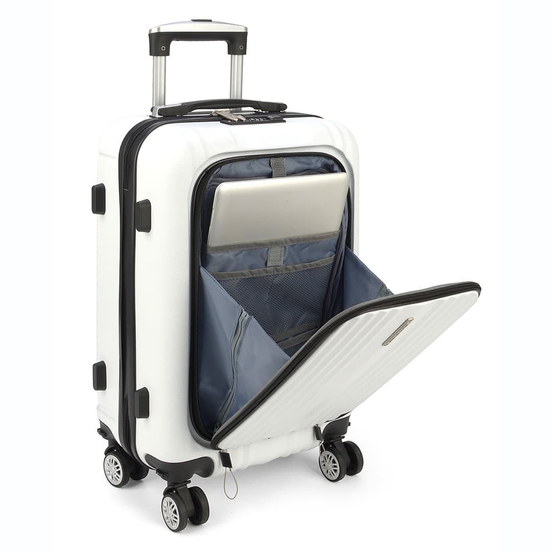 Mala de Viagem Pequena de Bordo 10kg Porta Notbook Argos Branco