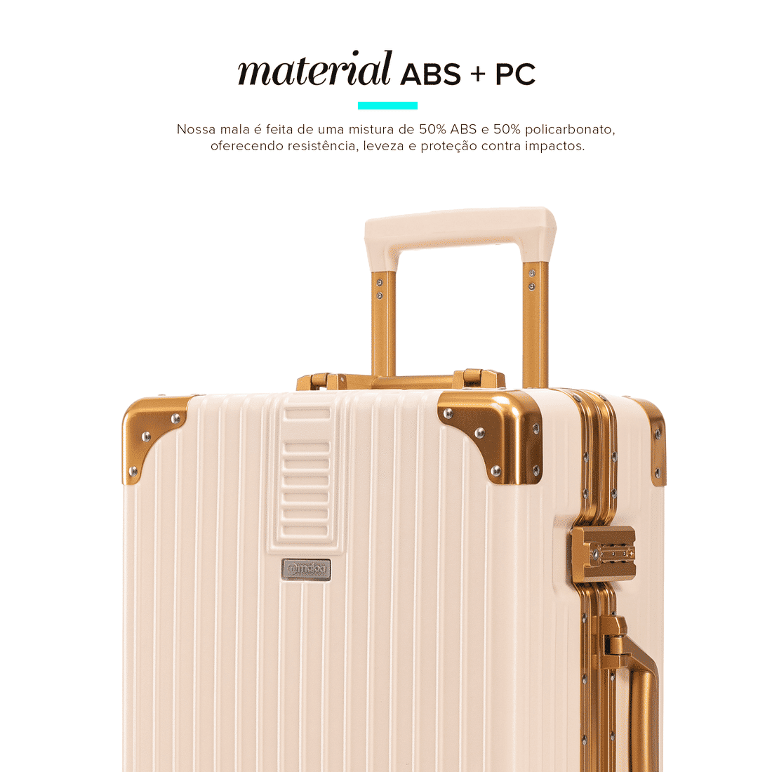 Mala de Viagem Media 23 kg ABS Policarbonato Toronto Maloa Bege Mala de Viagem Media 23 kg ABS Policarbonato Toronto Maloa Bege