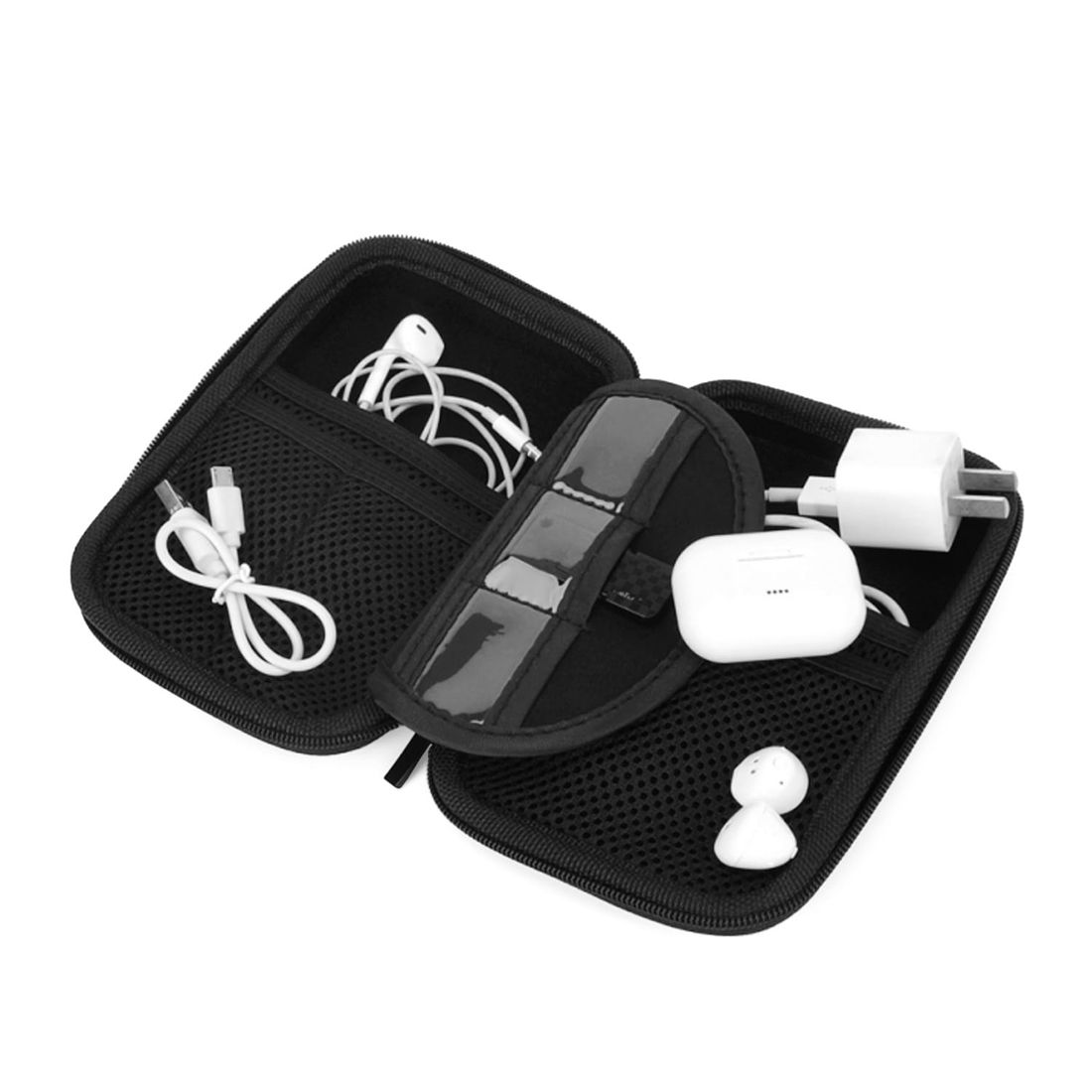 Nécessaire Porta Eletrônicos em Poliéster Preto Nécessaire Porta Eletrônicos em Poliéster Preto