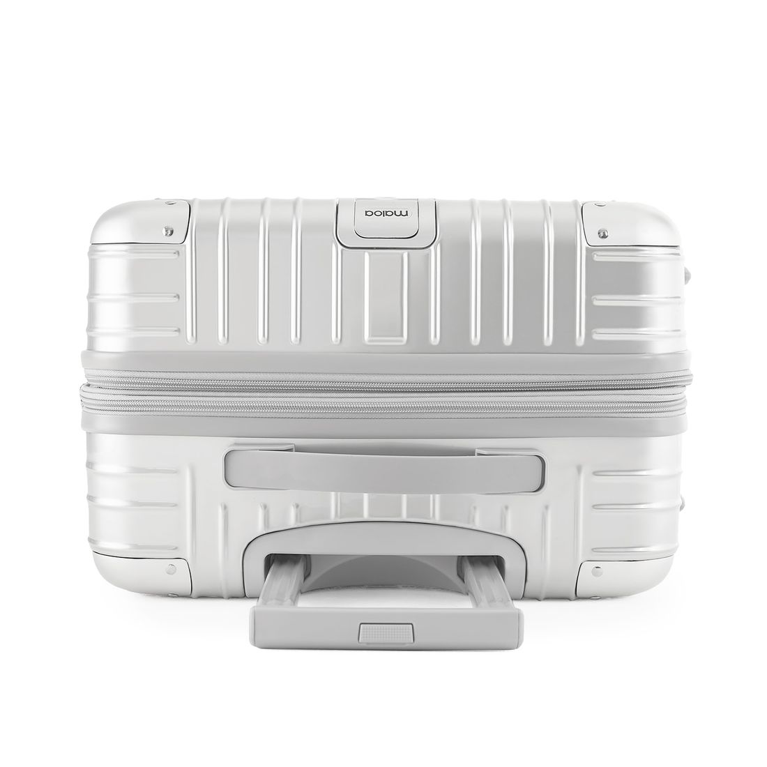 Kit Mala de Viagem Pequena de Bordo 10kg Brasil Prata e Mala Brasil Grande 32kg Prata Kit Mala de Viagem Pequena de Bordo 10kg Brasil Prata e Mala Brasil Grande 32kg Prata