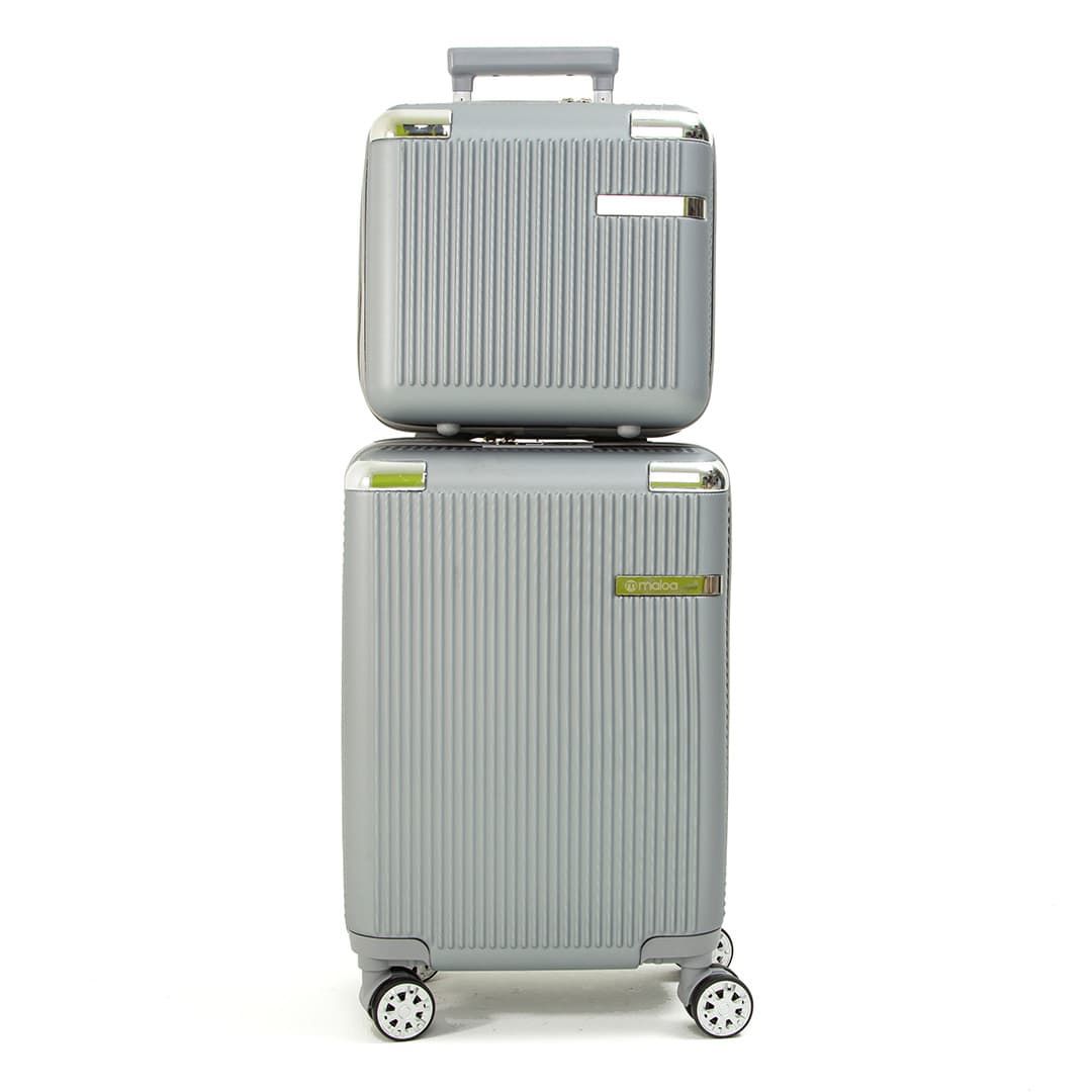 Conjunto de Mala Pequena de Bordo 10kg e Frasqueira Croacia Maloa Prata