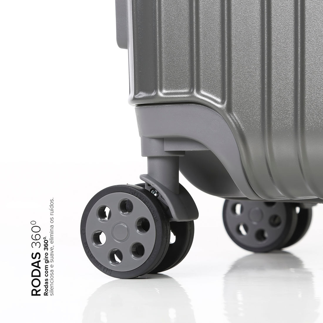 Mala de Viagem Pequena de Bordo 10kg ABS Policarbonato com Expansor Brasil Maloa Chumbo