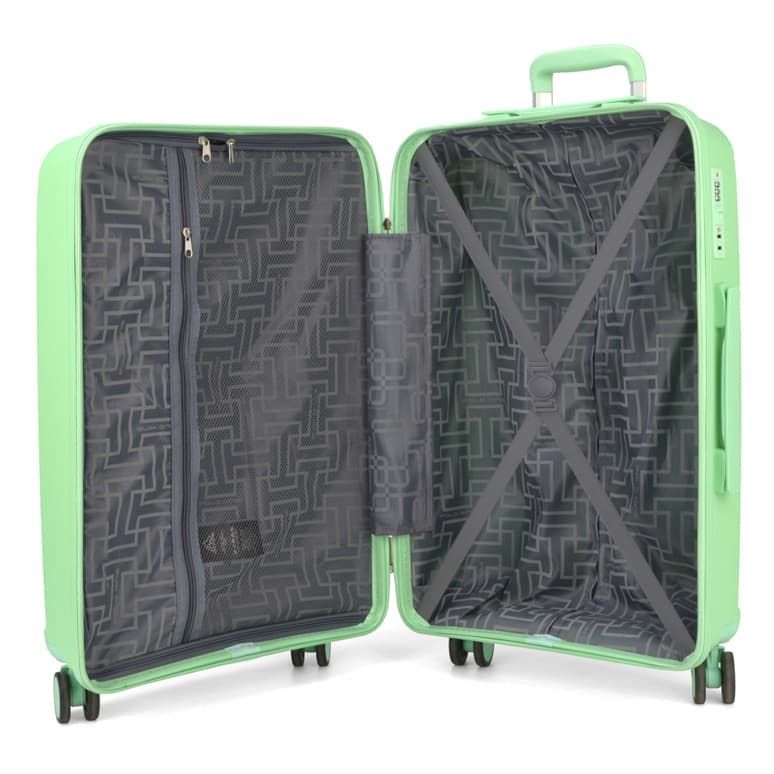 Mala De Viagem Grande 32kg em Polipropeleno Granada Verde com Expansor