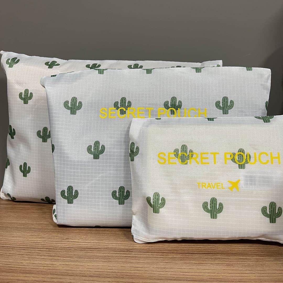 Kit Organizador De Mala 6 Peças Cactos Branco