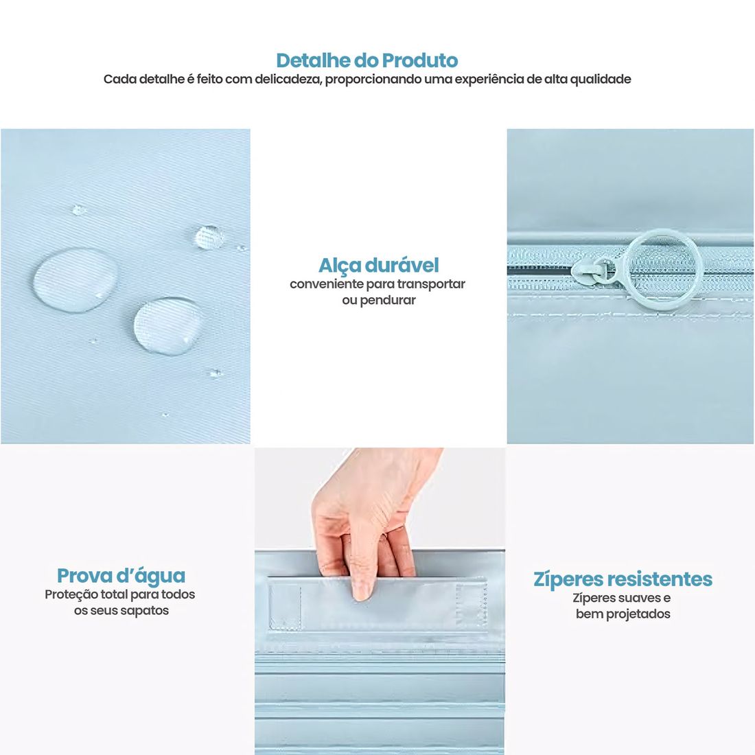 Kit Frasqueira Ibiza Azul, Kit Frasco 7 Peças e Organizador Porta Sapato Azul