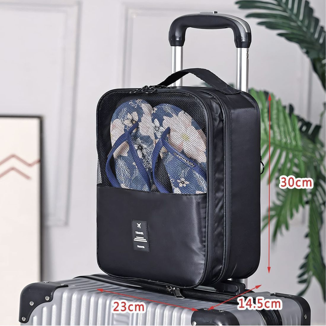 Kit de Mala Pequena de Bordo Suécia Preta e Prata, Organizador Porta Sapato Preto e Rosa com Tag Good Travel Preto e Rosa Kit de Mala Pequena de Bordo Suécia Preta e Prata, Organizador Porta Sapato Preto e Rosa com Tag Good Travel Preto e Rosa