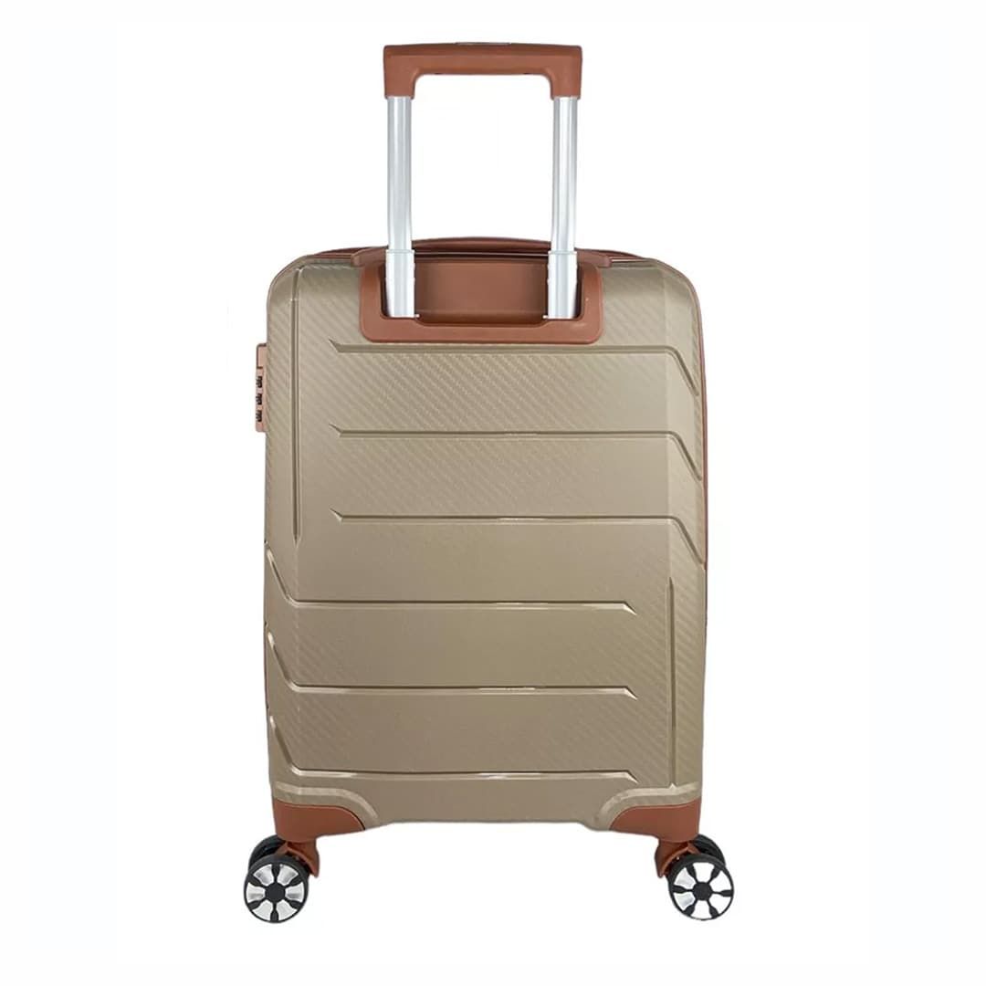 Mala de Viagem Pequena de Bordo Polipropileno Provença Champanhe Mala de Viagem Pequena de Bordo Polipropileno Provença Champanhe