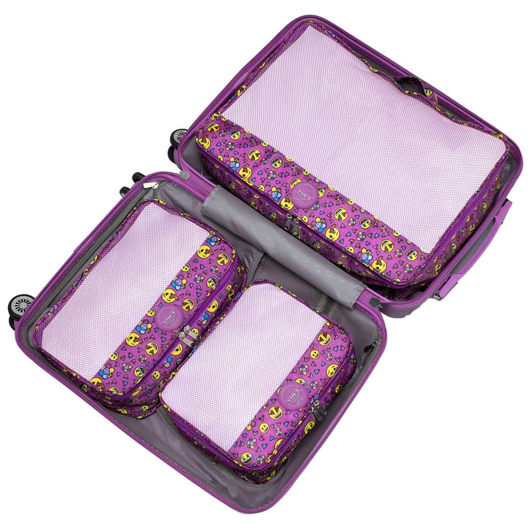 Kit Organizador De Mala 3 Peças Emoji By Britto Azul Kit Organizador De Mala 3 Peças Emoji By Britto Azul